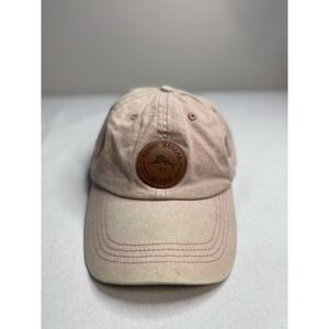 Tommy Bahama Hat Cap Strapback Mens Pink Lightweight Sailing Relax Leather Patch
